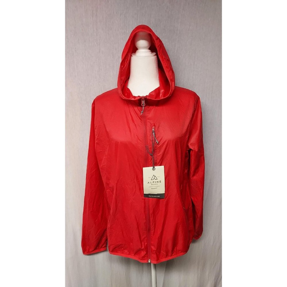 Alpine Design Red Women's Arches Ecodry Packable Windbreaker Jacket Large NWT